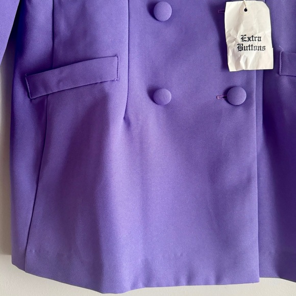 Vintage 80’s NWT Tower Hill Purple Triple Breasted Blazer Size 14 - Picture 6 of 6